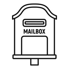 Poster - Delivery mailbox icon. Outline delivery mailbox vector icon for web design isolated on white background