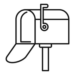 Poster - Open home mailbox icon. Outline open home mailbox vector icon for web design isolated on white background