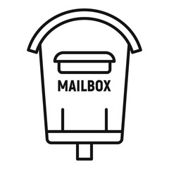 Poster - House mailbox icon. Outline house mailbox vector icon for web design isolated on white background