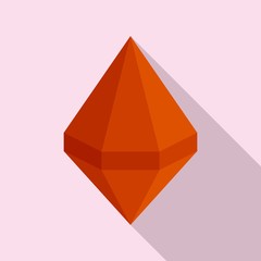 Poster - Ruby icon. Flat illustration of ruby vector icon for web design