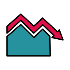 Wall Mural - arrow statistics line and fill style icon