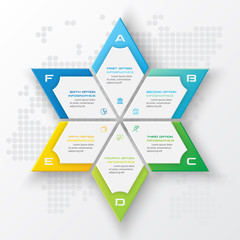Poster -  Vector star for infographic,Business concept with 6 options.