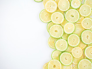 Wall Mural - Background of fresh lemon slices.