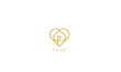 © iDESIGN_4U - A line art icon logo of a house in heart
