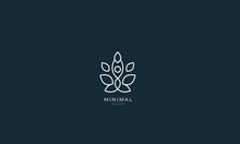 A Line Art Icon Logo Of A YOGA Person With Leaves