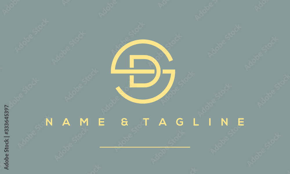 Alphabet letter icon logo SD or DS Stock Vector | Adobe Stock