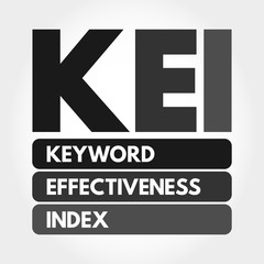 Poster - kei - keyword effectiveness index acronym, business concept background