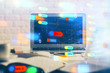 © peshkova - Multi exposure of desktop computer and technology theme hologram. Concept of software development.