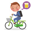 自転車を飲酒運転するビジネスマン