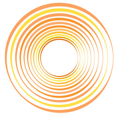 Aufkleber - monochrome cyclic, cycle concentric rings. revolved spiral, vortex, whorl. abstract circular, radial loop shape, element