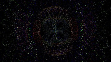 Wall Mural - abstract psychedelic particle animation on black