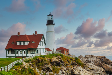 Wall Mural - The famous Portland Head lighthouse at Dusk