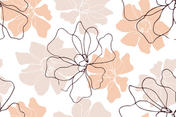 floral seamless pattern with blossom flowers