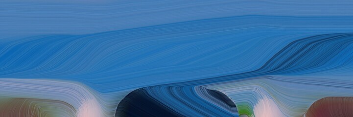 Poster - futuristic banner background with steel blue, very dark violet and pastel purple color. elegant curvy swirl waves background illustration