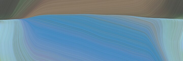 Poster - beautiful futuristic banner with cadet blue, dim gray and pastel blue color. abstract waves illustration