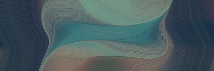 Poster - landscape orientation graphic with waves. curvy background illustration with dark slate gray, slate gray and dim gray color