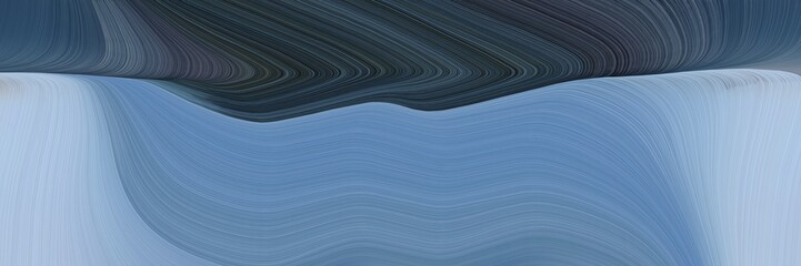 Aufkleber - landscape orientation graphic with waves. contemporary waves design with cadet blue, very dark blue and light steel blue color