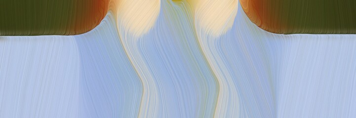 Poster - beautiful futuristic banner with pastel blue, dark olive green and light steel blue color. abstract waves design