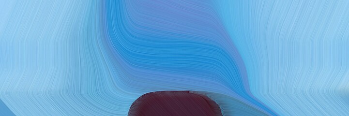 Poster - beautiful futuristic banner with sky blue, very dark magenta and steel blue color. elegant curvy swirl waves background illustration