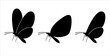 Silhouettes of butterflies. Vector flat illustration