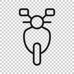 Motorbike icon in flat style. Scooter vector illustration on white isolated background. Moped vehicle business concept.