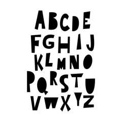 Poster - Handwritten calligraphy font. Vector alphabet. Hand drawn letters