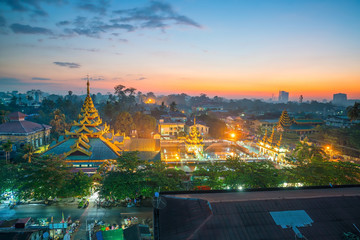 Wall Mural - Downtown Yangon skyline in Myanmar