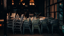 Empty Restaurant Terrace During The Corona Threat