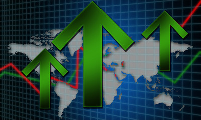 Global financial growth concept