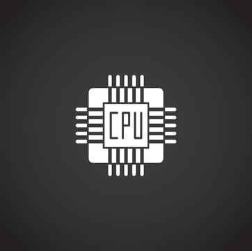 Processor chip related icon on background for graphic and web design. Creative illustration concept symbol for web or mobile app