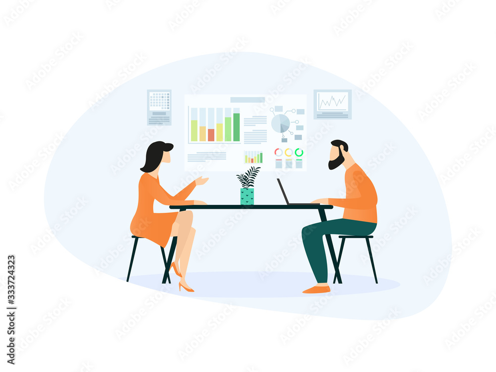 Informative Banner Relationships at Work Cartoon. Partners Willingly ...