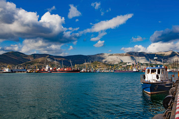 Seaport with a lot of ships