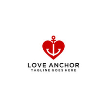 Modern Design Combined Anchor And Heart Sign Logo Inspiration
