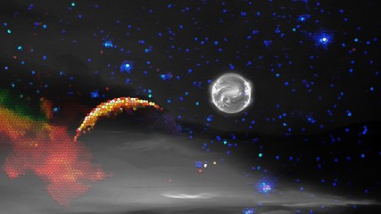 Wall Mural - surreal outer space planet landscape