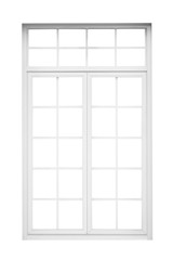 Wall Mural - Real vintage house window frame isolated on white background