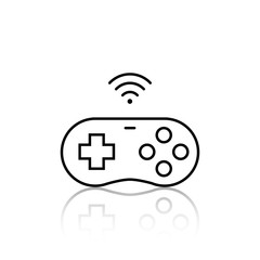 thin line icons for Game controller and shadow,vector illustrations