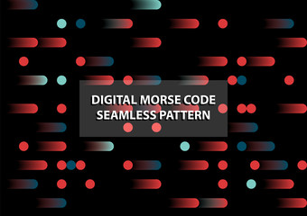 Aufkleber - Digital Morse Code Seamless Pattern. Visualization of data dynamic flow seems like light speed or digital computing.
