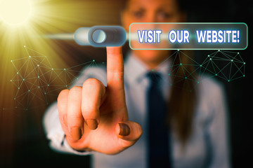 Poster - Writing note showing Visit Our Website. Business concept for visitor who arrives at web site and proceeds to browse