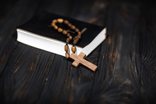 Wooden Cross With Bible