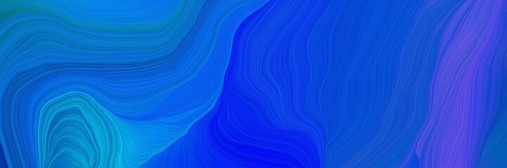 Poster - smooth landscape banner with waves. abstract waves illustration with strong blue, dodger blue and slate blue color