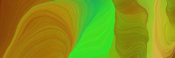 Poster - smooth futuristic background banner with olive, lime green and moderate green color. smooth swirl waves background illustration