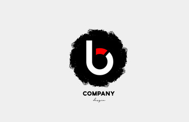 B red white black letter alphabet logo icon with grunge design for company and business