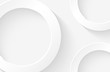 © Benny Studio - Modern minimal and clean white paper cut background with realistic circle shape . Elegant silver design for web, presentation, wallpaper