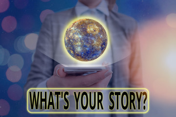 Poster - conceptual hand writing showing whats is your storyquestion. concept meaning manner of asking demons