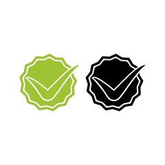 Poster - Green tick, check marks or tick, checkmarks flat icon set in modern black design concept on isolated white background. EPS 10 vector.