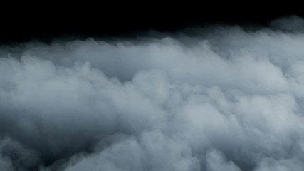 Sticker - Real Smoke on black dark background photo. Clouds overlay. Mist, fog, haze.