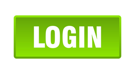 login button. login square green push button