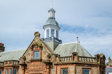 Wall Mural - Campbeltown public library and museum close view. Historic attractions of Scotland.