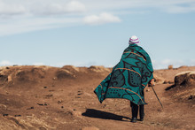 Unidentified Basotho Man Wearing Lesotho Traditional Blanket