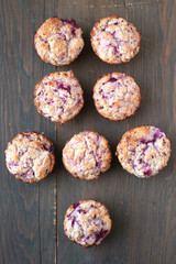 Wall Mural - Fresh and warm homemade berries muffins